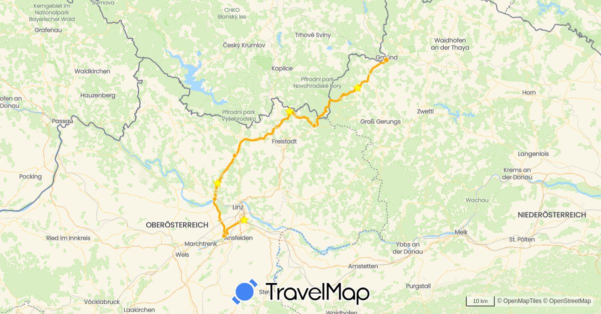 TravelMap itinerary: driving, fahrrad in Austria (Europe)